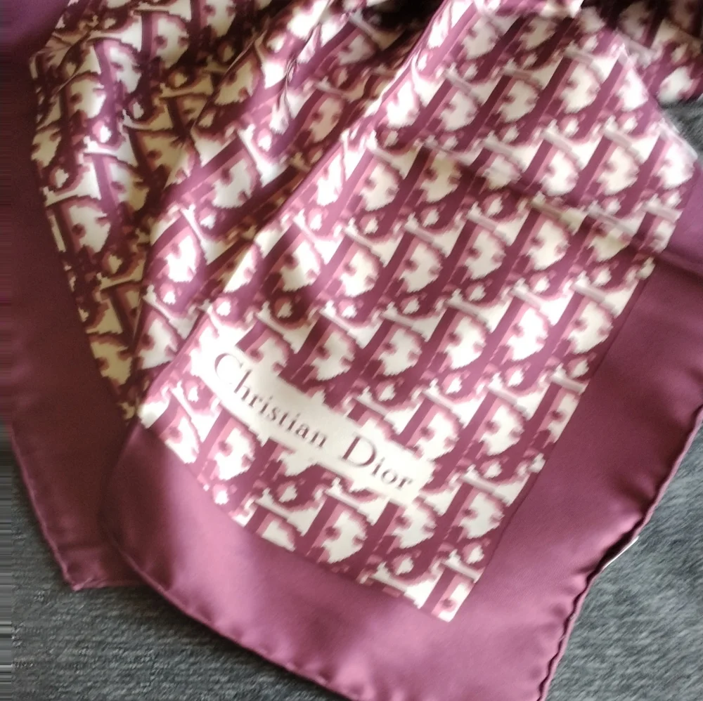 Vintage Christian Dior Oblique Logo Scarf